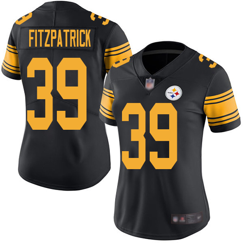 cheap jerseys legit Women\'s Pittsburgh Steelers #39 Minkah Fitzpatrick Black Stitched Limited Rush Jersey cheap pro sports jerseys