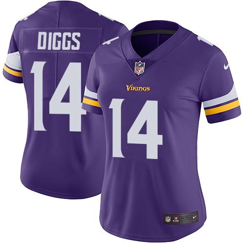 cheap leafs jerseys Women\’s Minnesota Vikings #14 Stefon Diggs Purple ...