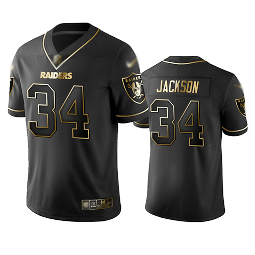 discount on nfl jerseys Men\’s Oakland Raiders #34 Bo Jackson Black ...